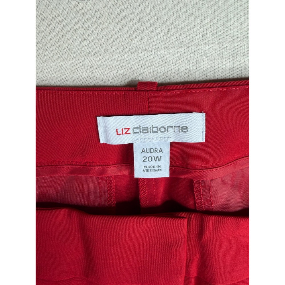 NWT Liz Claiborne Audra Mid-Rise Trouser Size 20W Rumba Red - Picture 4 of 11